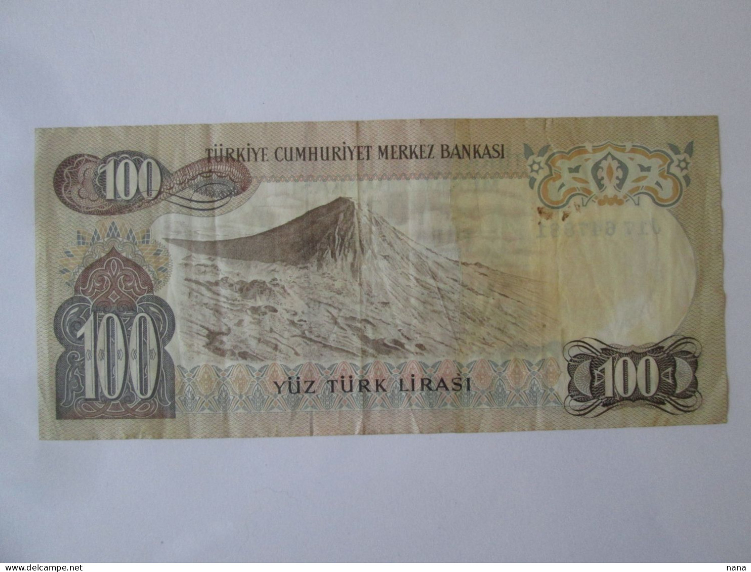 Turkey 100 Lirasi 1976-1987 Banknote Taped See Pictures - Turchia