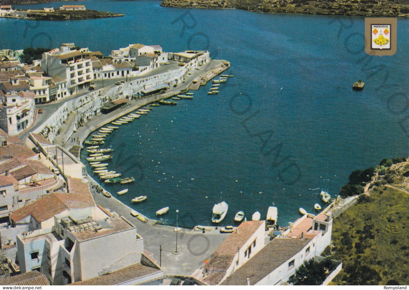 CARTOLINA  B10 VILLACARLOS CALASFONS-MENORCA,ISOLE BALEARES,SPAGNA-VISTA AEREA-VIAGGIATA - Menorca