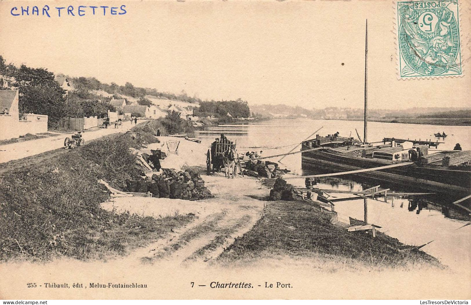 FRANCE - Chartrettes - Vue Sur Le Port - Thibault édit -  Melun - Fontainebleau - Carte Postale Ancienne - Fontainebleau