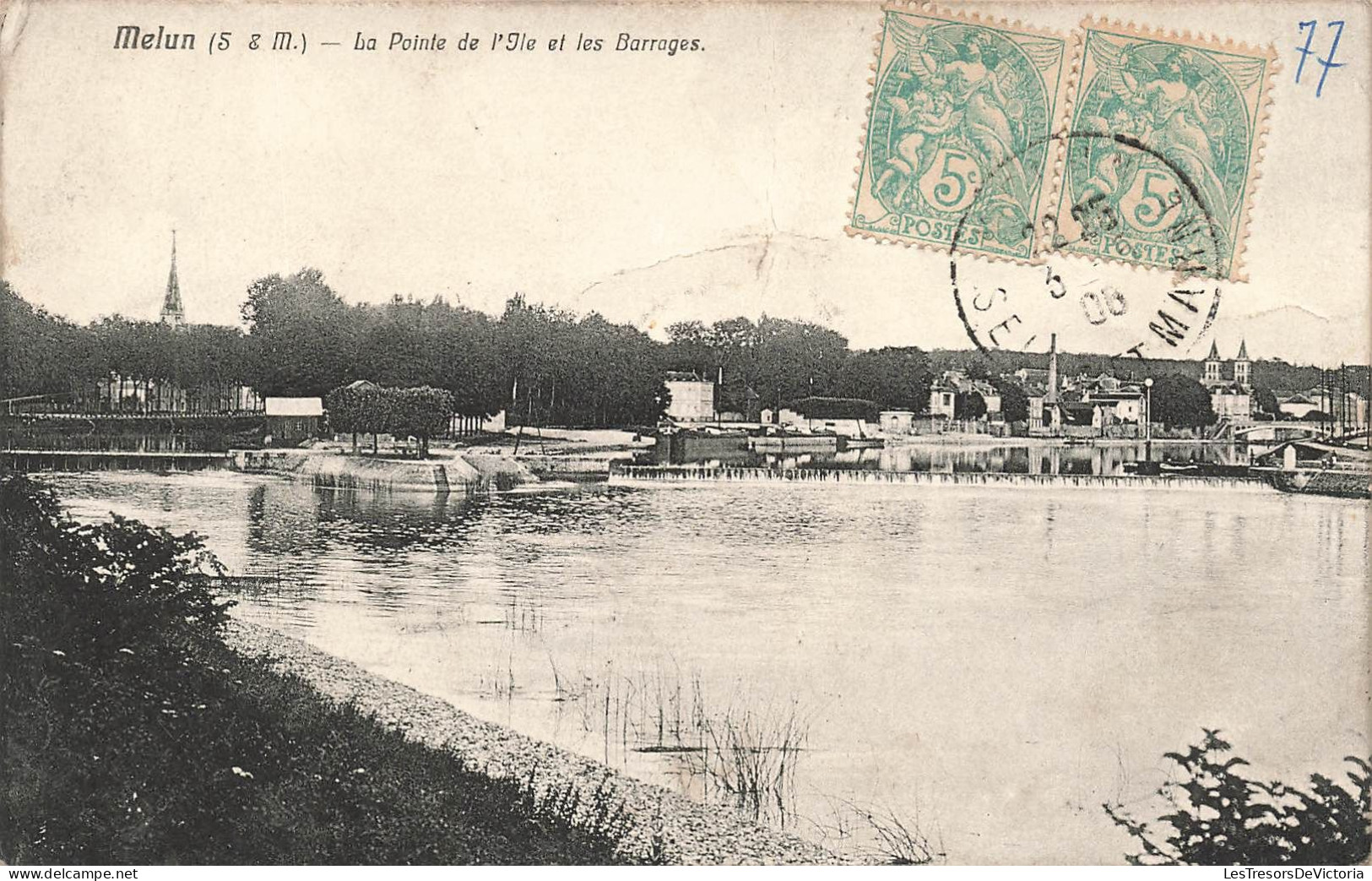 FRANCE - Melun - Vue Générale De La Pointe De L'île Et Les Barrages - Carte Postale Ancienne - Melun