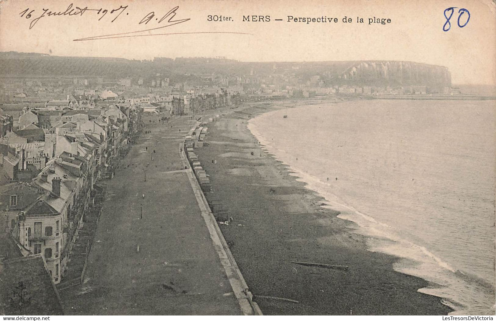 FRANCE - Mers - Vue En Perspective De La Plage  - Carte Postale Ancienne - Mers Les Bains