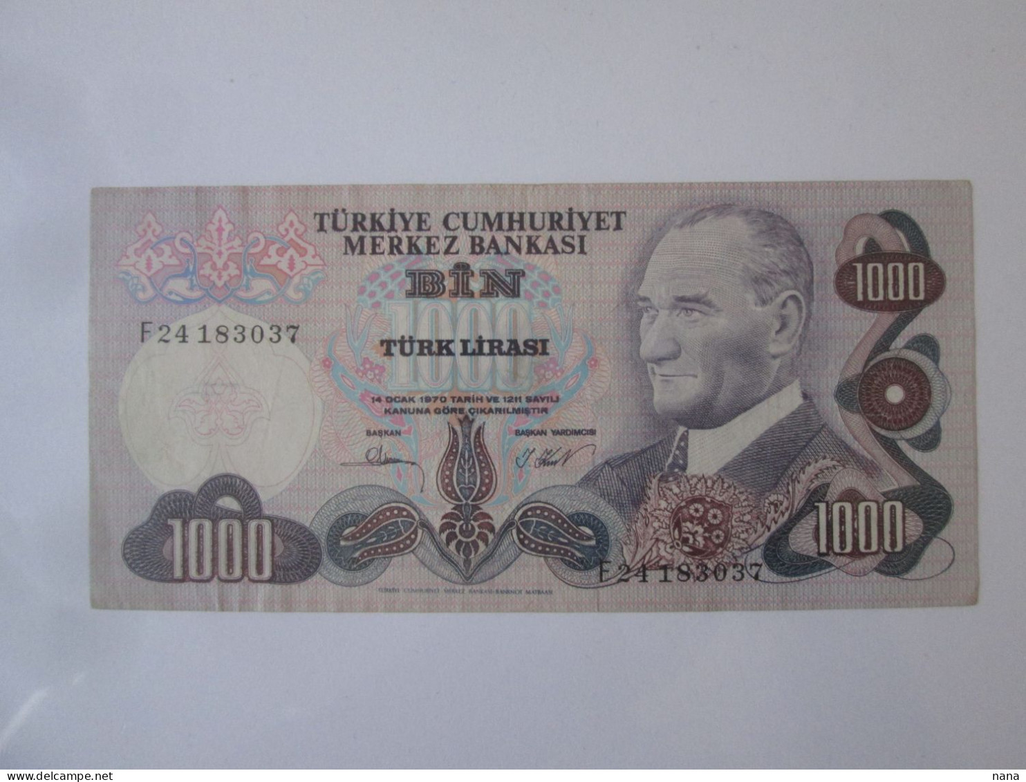 Turkey 1000 Lirasi 1970(1971-1982) Banknote 5th Issue See Pictures - Turchia