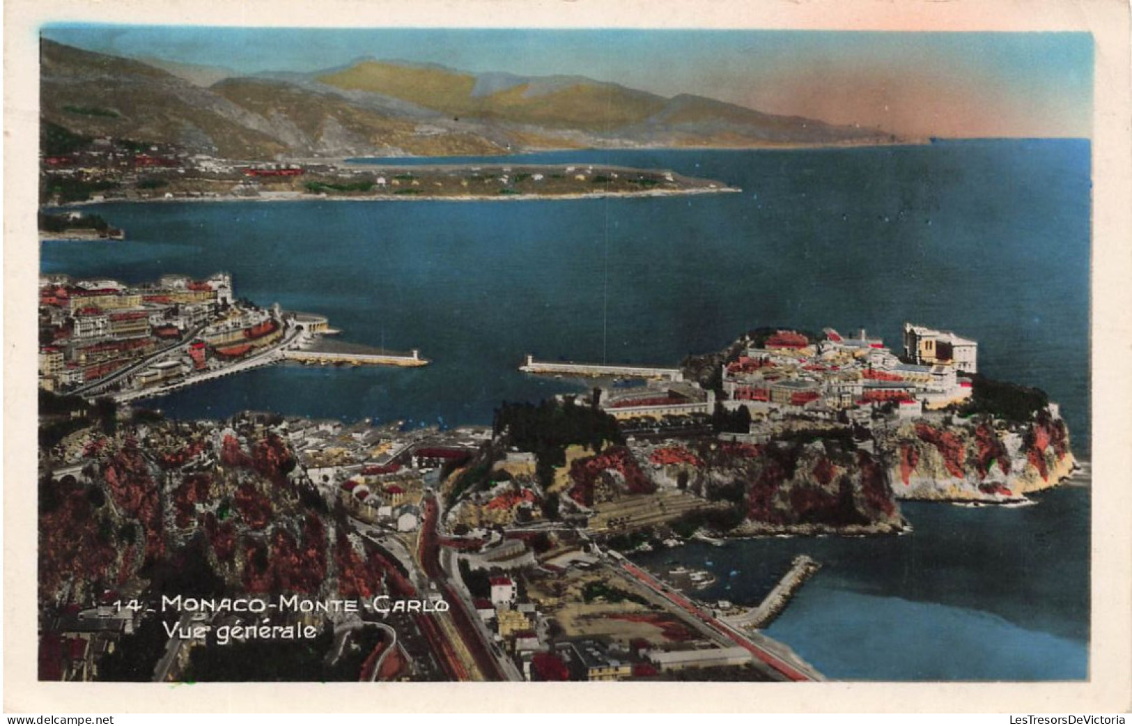 MONACO - Monte Carlo - Vue Générale De La Ville - Colorisé  - Carte Postale Ancienne - Monte-Carlo