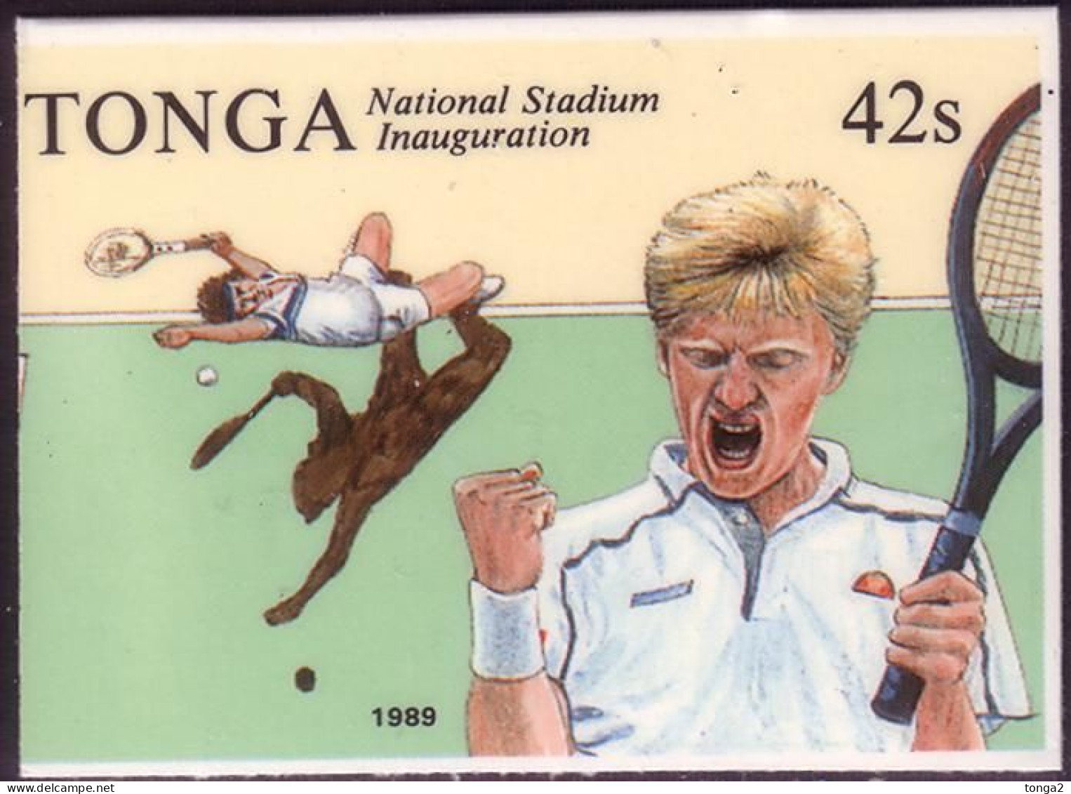 TONGA  1989 Tennis - Famous Player- Boris Becker - Cromalin Proof - Tonga (1970-...)