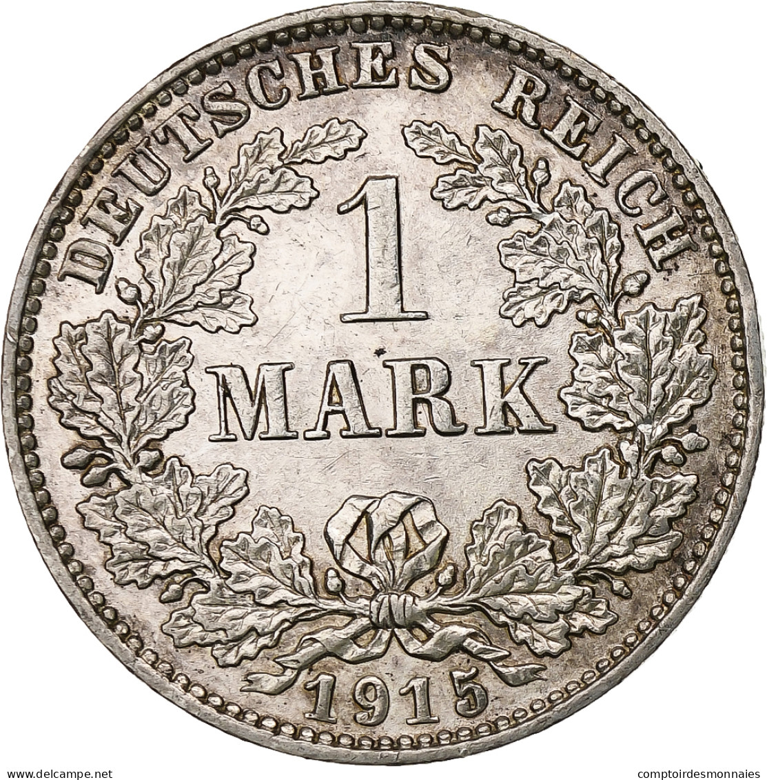 Empire Allemand, Wilhelm II, Mark, 1915, Muldenhütten, Argent, SUP+, KM:14 - 1 Mark