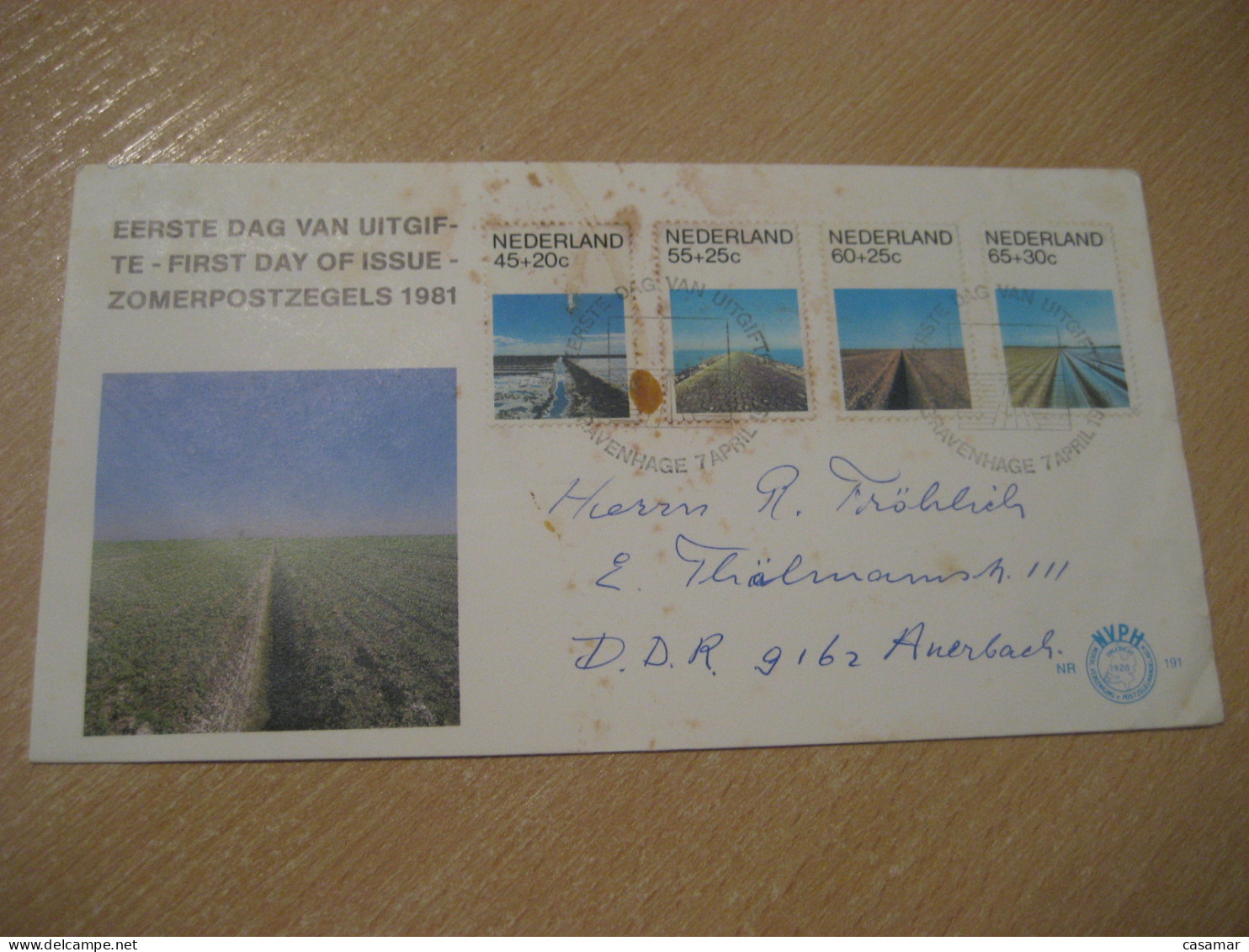 GRAVENHAGE 1981 To Anerbach Germany Water Energy Geology FDC Cancel Slight Faults Cover NETHERLANDS Eau - Agua
