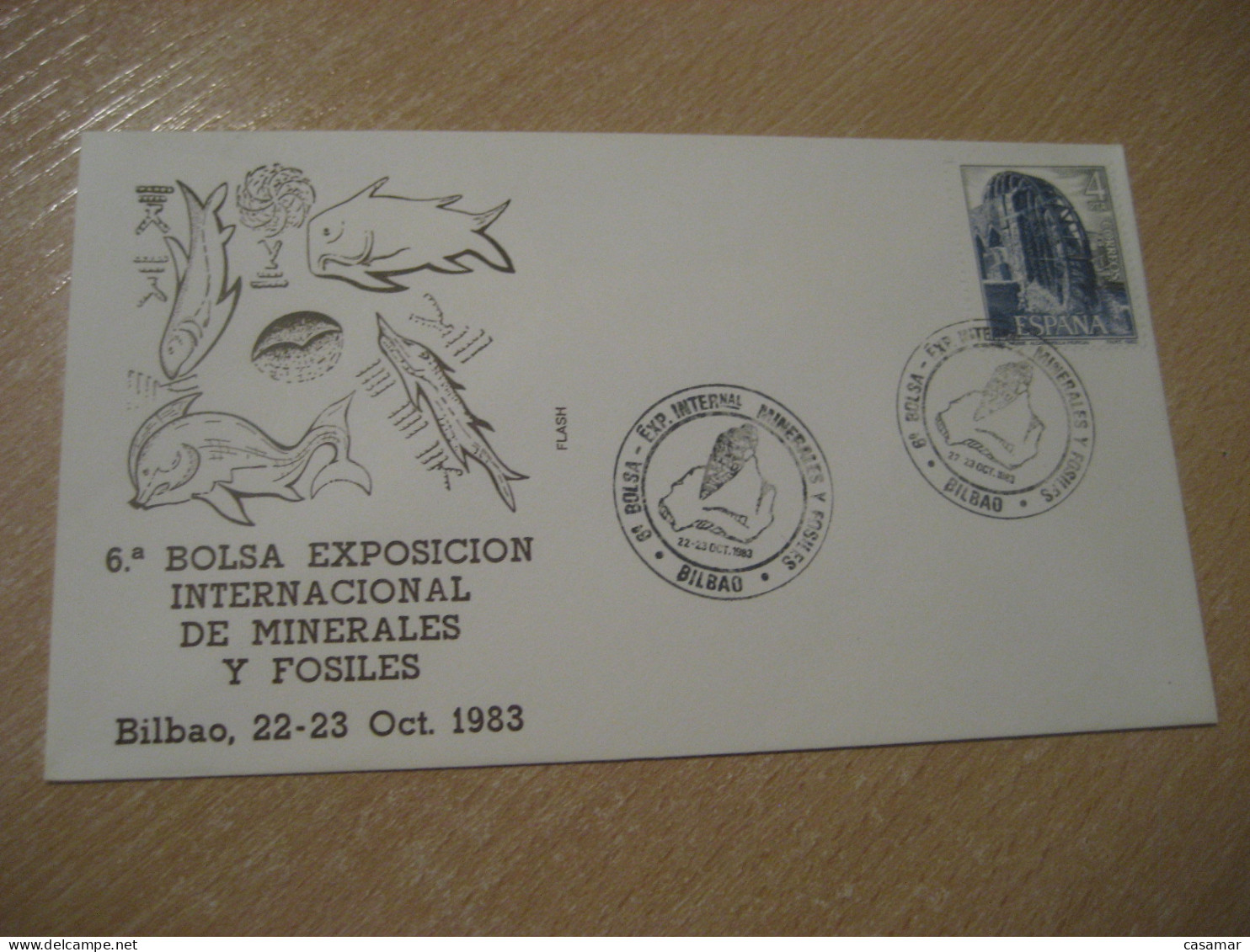 BILBAO 1983 Expo Minerales Y Fosiles Fossil Fossils Fossiles Mineral Minerals Cancel Cover SPAIN Mineraux Geology - Minerals