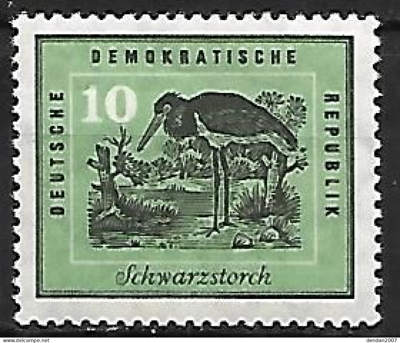 DDR (East Germany) - MNH ** 1959 :  Black Stork   - Ciconia Nigra - Picotenazas & Aves Zancudas