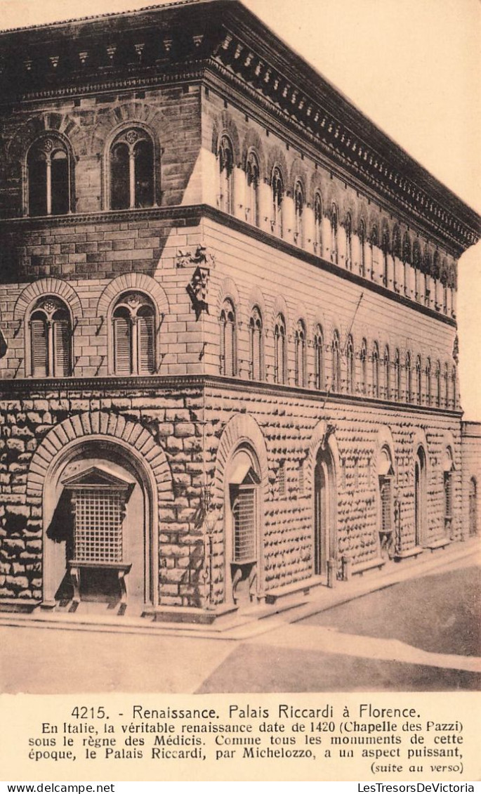 ITALIE - Florence - Renaissance - Palais Riccardi à Florence - Carte Postale Ancienne - Firenze (Florence)