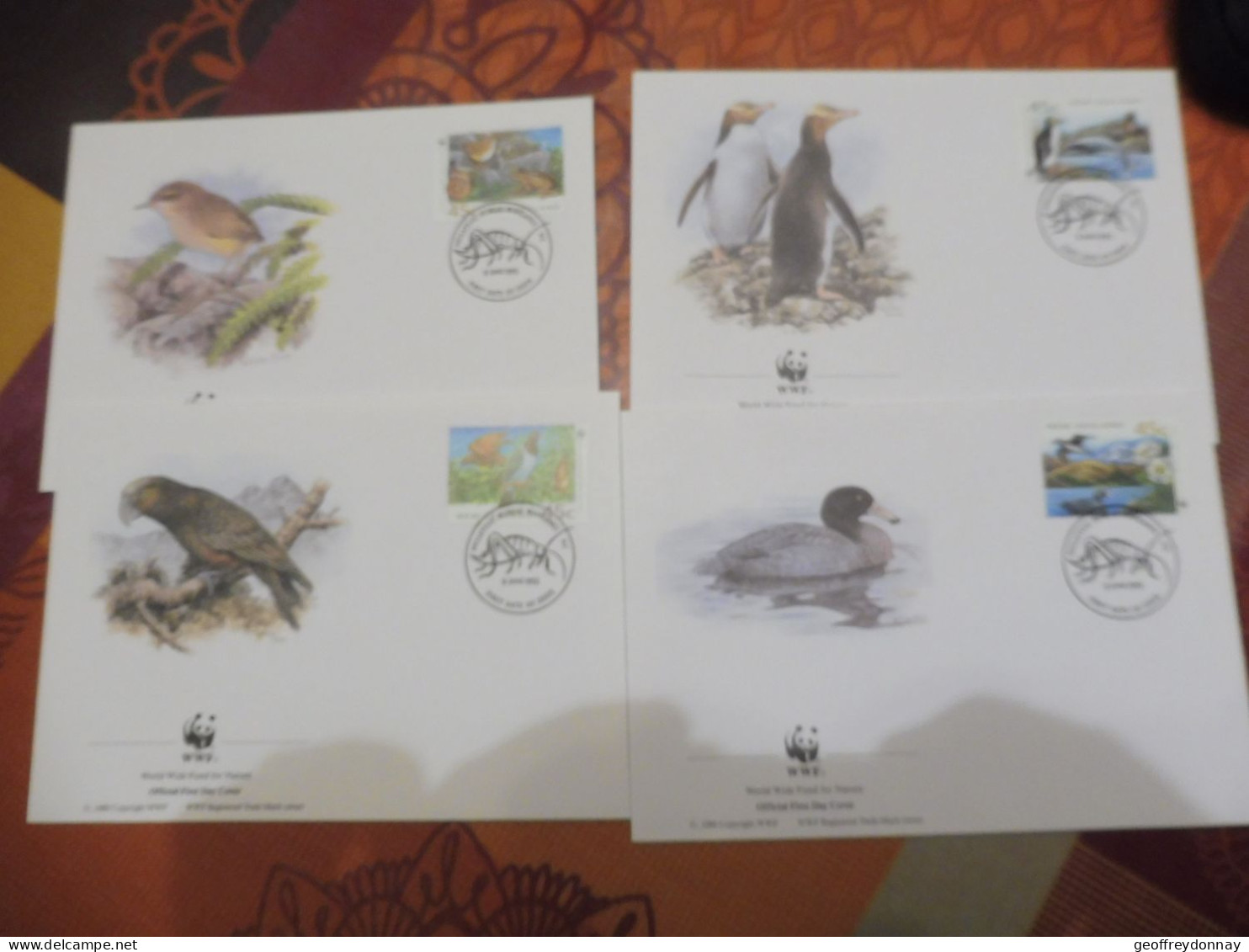 Wwf Complete  Reek Serie Fdc New Zeland Nouvelle Zelande 1993 Oiseaux Vogels - FDC