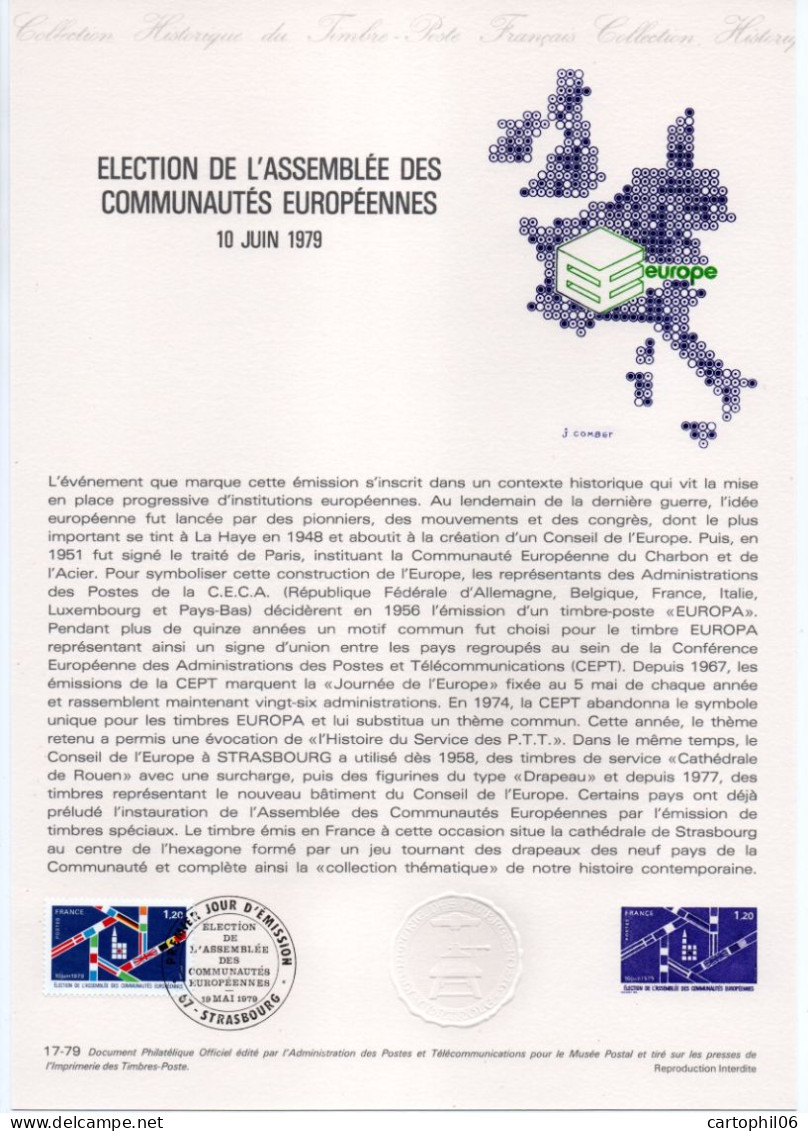- Document Premier Jour L'ÉLECTION DE L'ASSEMBLÉE DES COMMUNAUTÉS EUROPÉENNES - STRASBOURG 19.5.1979 - - Comunità Europea