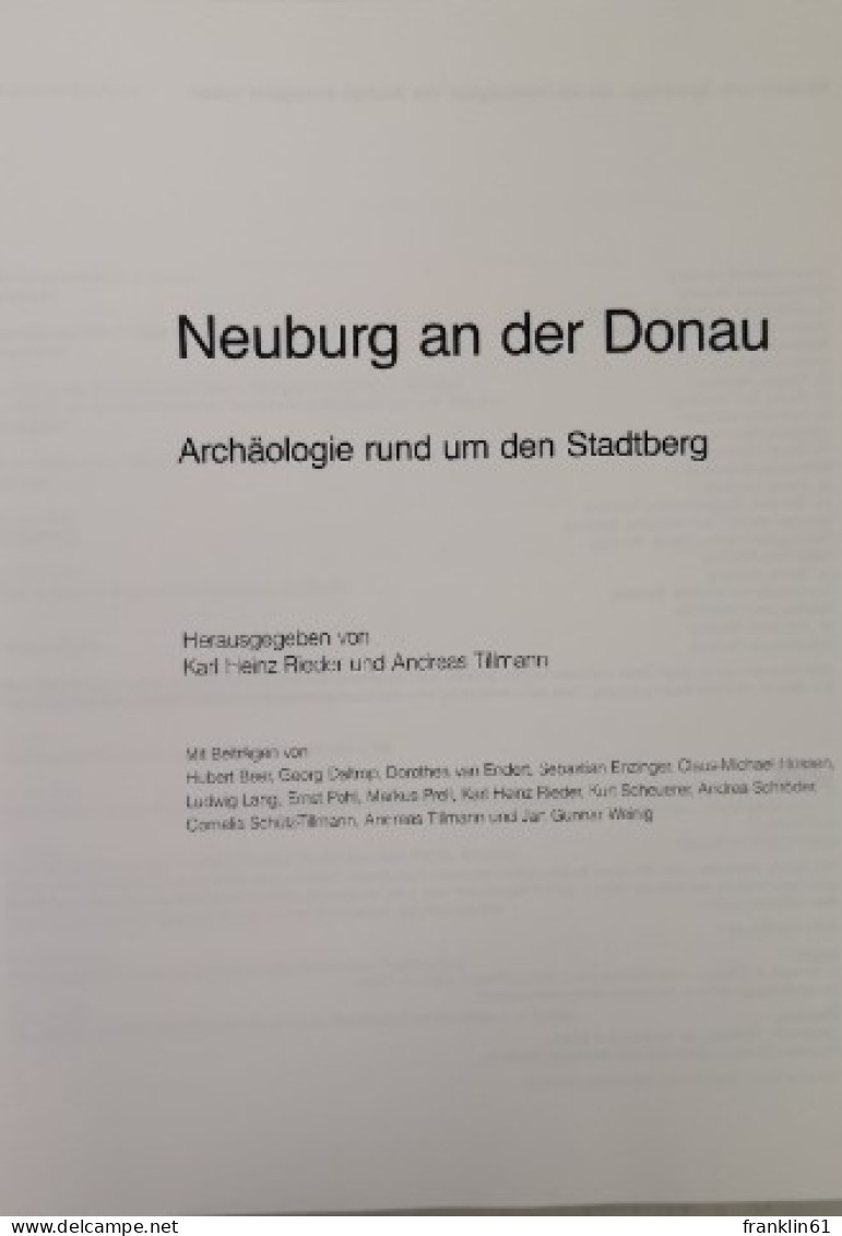 Neuburg An Der Donau. Archäologie Rund Um Den Stadtberg. - 4. 1789-1914