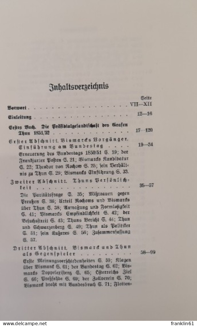 Bismarcks Kampf Mit Österreich Am Bundestag Zu Frankfurt (1851-1859). - 4. Neuzeit (1789-1914)