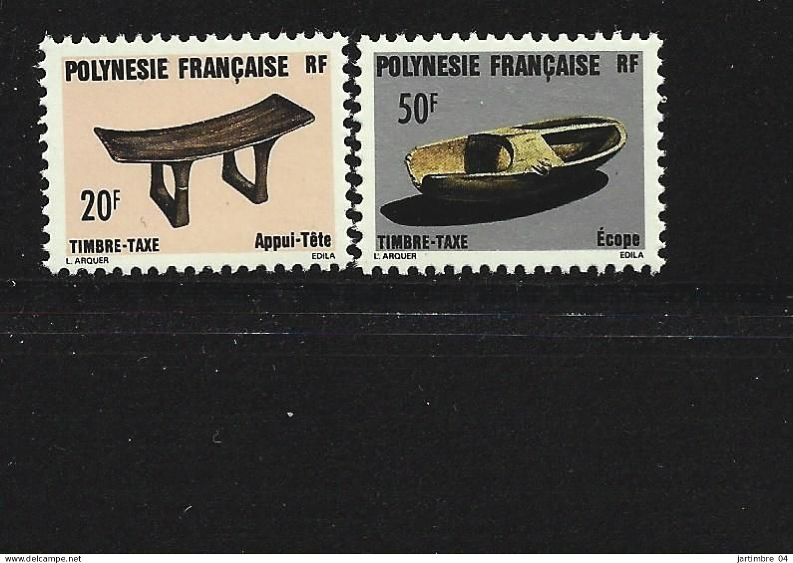 1987 POLYNESIE FRANCAISE Taxe 8-9  ** Artisanat - Timbres-taxe