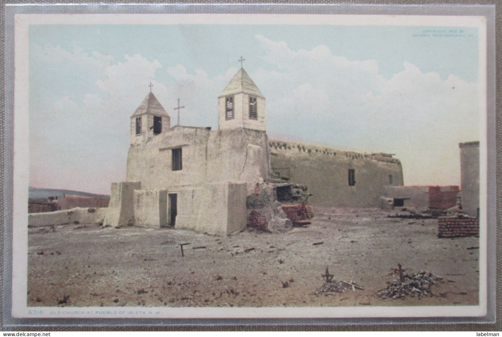 USA FAR WEST NEW MEXICO PUEBLO ISLETA OLD CHURCH KARTE CARD POSTCARD CARTE POSTALE POSTKARTE CARTOLINA ANSICHTSKARTE - Long Beach