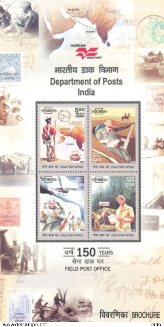 INDIA - 2006 - BROCHURE OF THE FIELD POST OFFICE STAMPS DESCRIPTION AND TECHNICAL DATA. - Cartas & Documentos