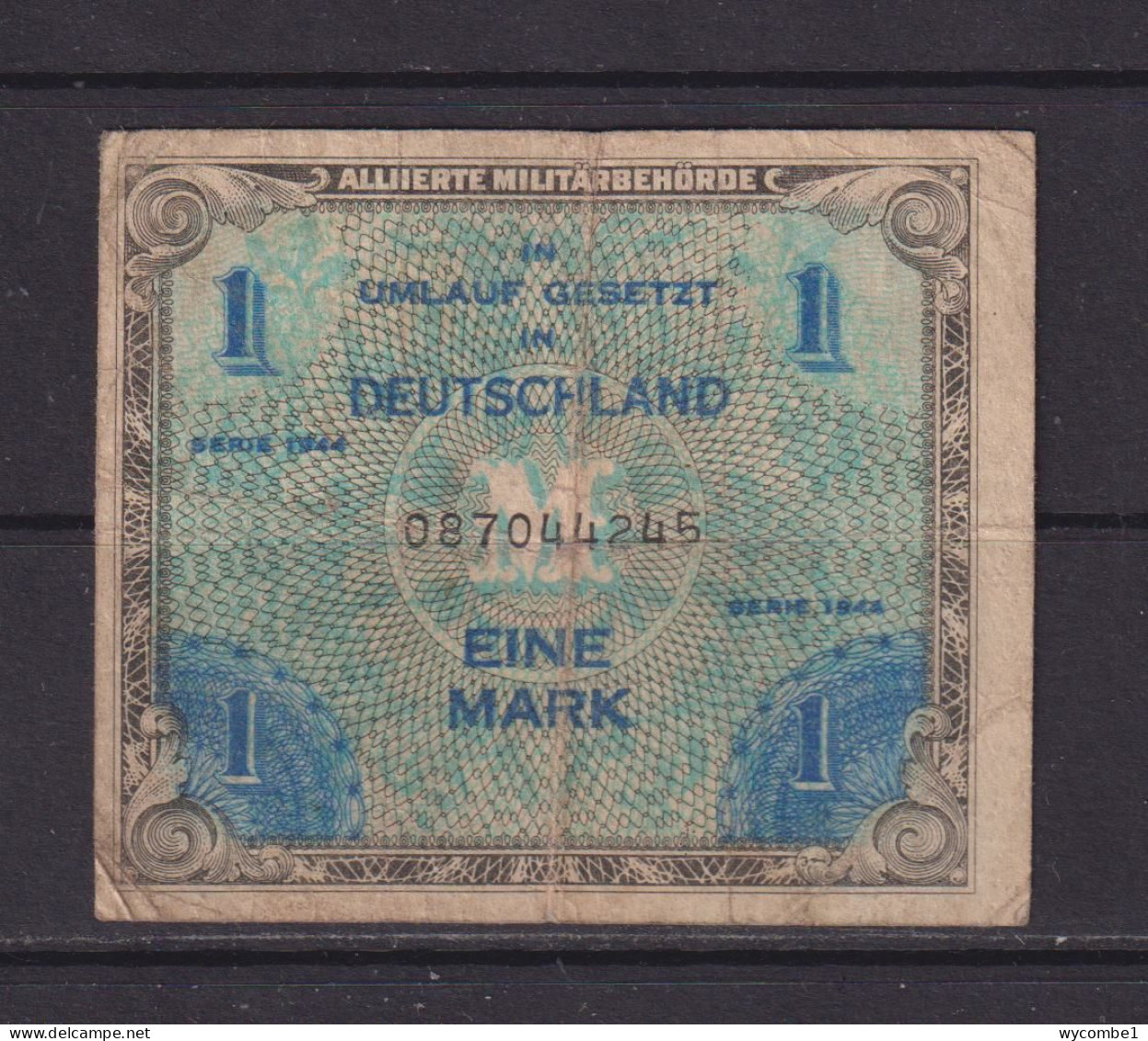 GERMANY (ALLIED MILITARY AUTHORITY) - 1944 1 Mark Circulated Banknote - 1 Deutsche Mark