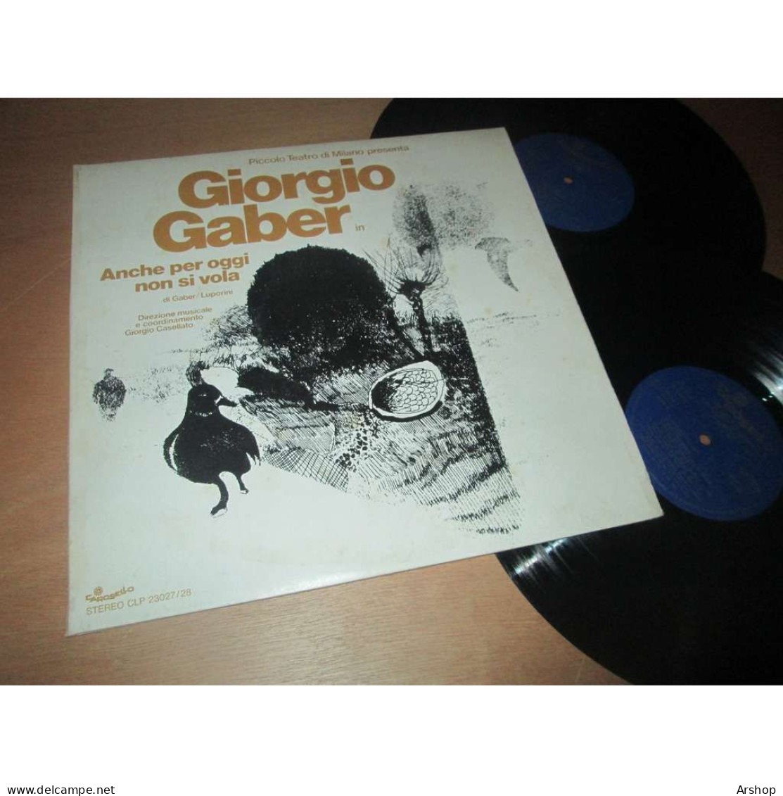 GIORGIO GABER Anche Per Oggi Non Si Vola - CAROSELLO CLP 23027/28 ITALIE 1974 - 2 Disques - Otros - Canción Italiana