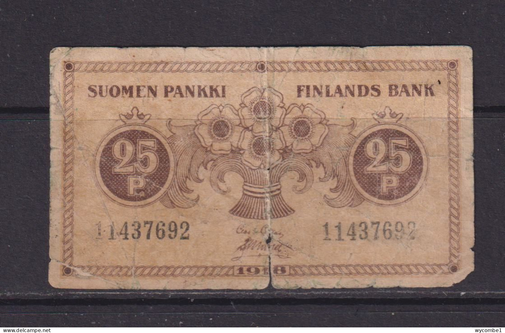 FINLAND - 1918 25 Penni Circulated Banknote - Finnland