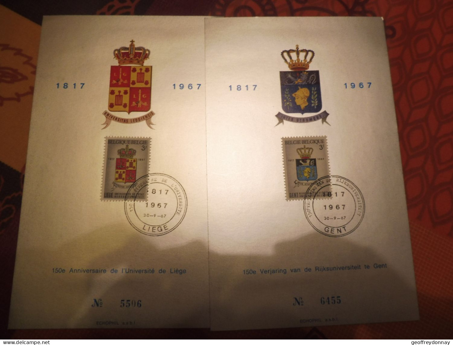 Belgique Belgie  Souvenir  Gestempelt / Oblitéré Gent Liege  Armoiries 1967 Illustrée - Post Office Leaflets