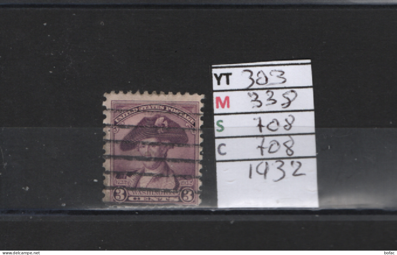 PRIX FIXE Obl 303 YT 338 MIC 708 SCO 708 GIB Charles Wilson 1932 Etats Unis 58A/01 - Used Stamps