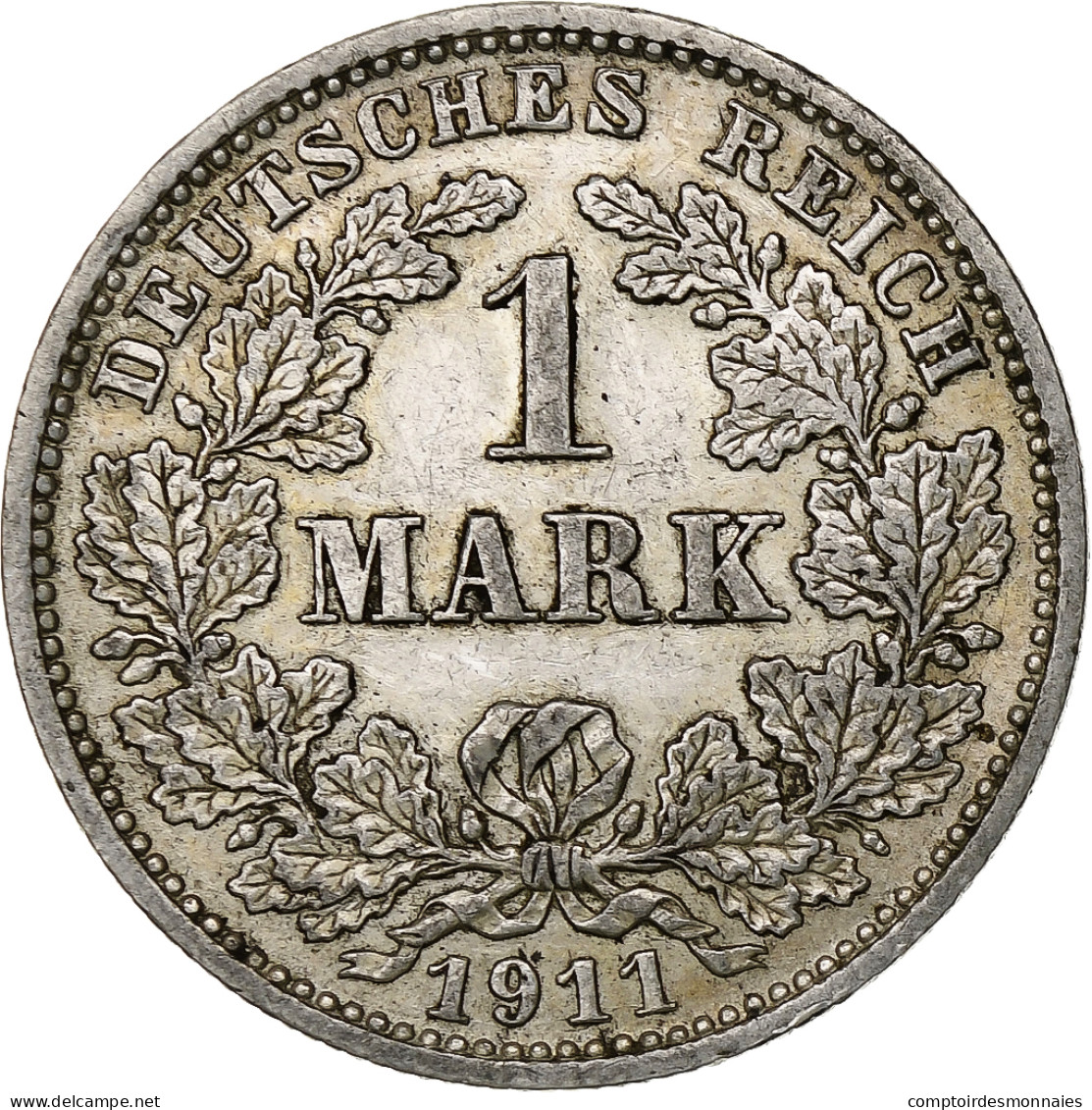 Empire Allemand, Wilhelm II, Mark, 1911, Hambourg, Argent, TTB, KM:14 - 1 Mark