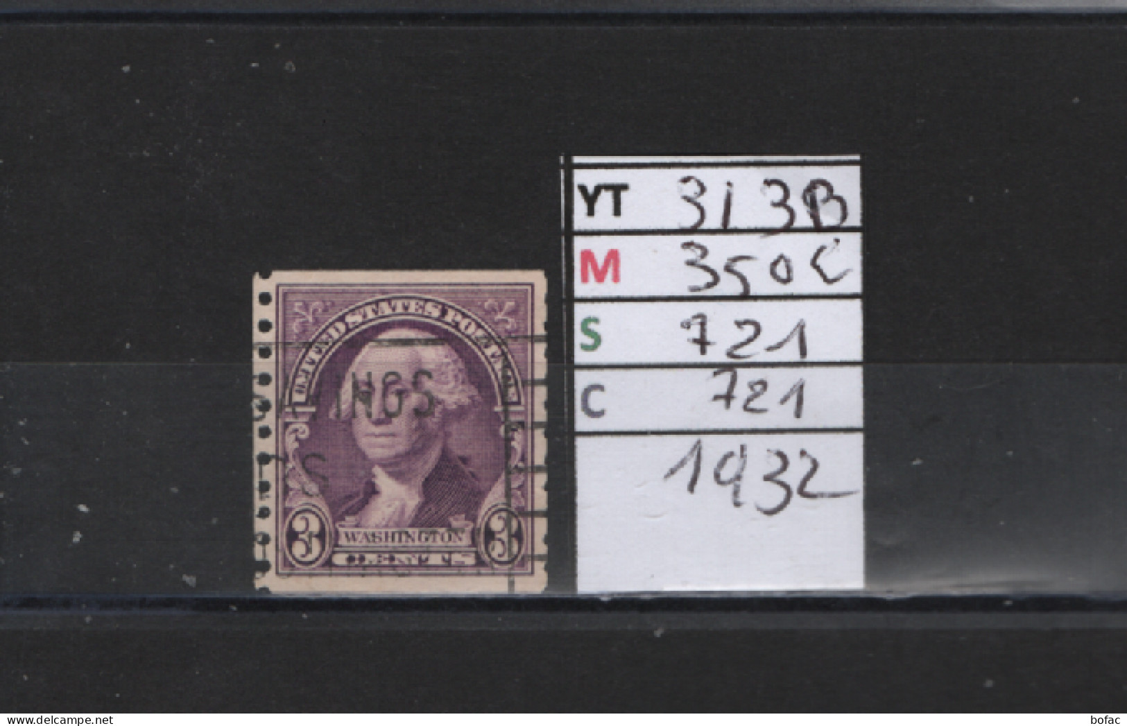 PRIX FIXE Obl 313B YT 350C  MIC 721 SCO 721 GIB George Washington Violet 1932  Etats Unis 58A/01 - Used Stamps