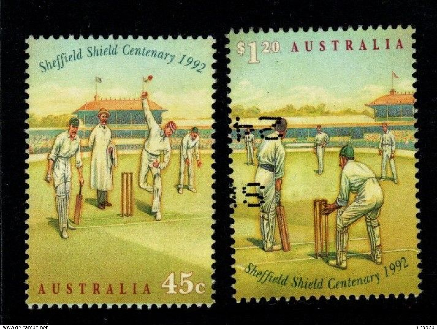 Australia ASC 1368-9 1992 Centenary Of Sheffield Shield  Cricket,used - Oblitérés