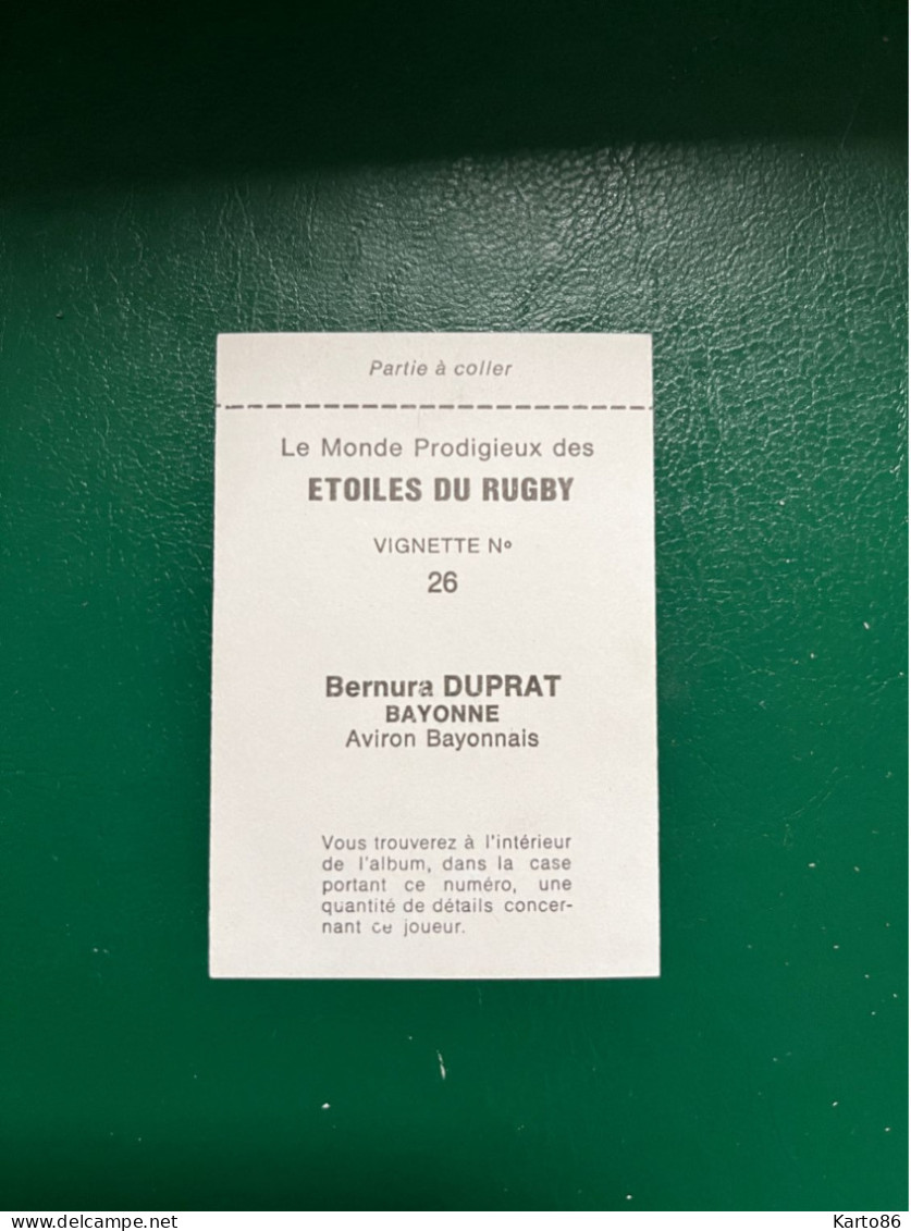 RUGBY * Bernard DUPRAT Bernura * Bayonne Aviron Bayonnais * Joueur De Rugby Né à Bayonne * Image Vignette - Rugby