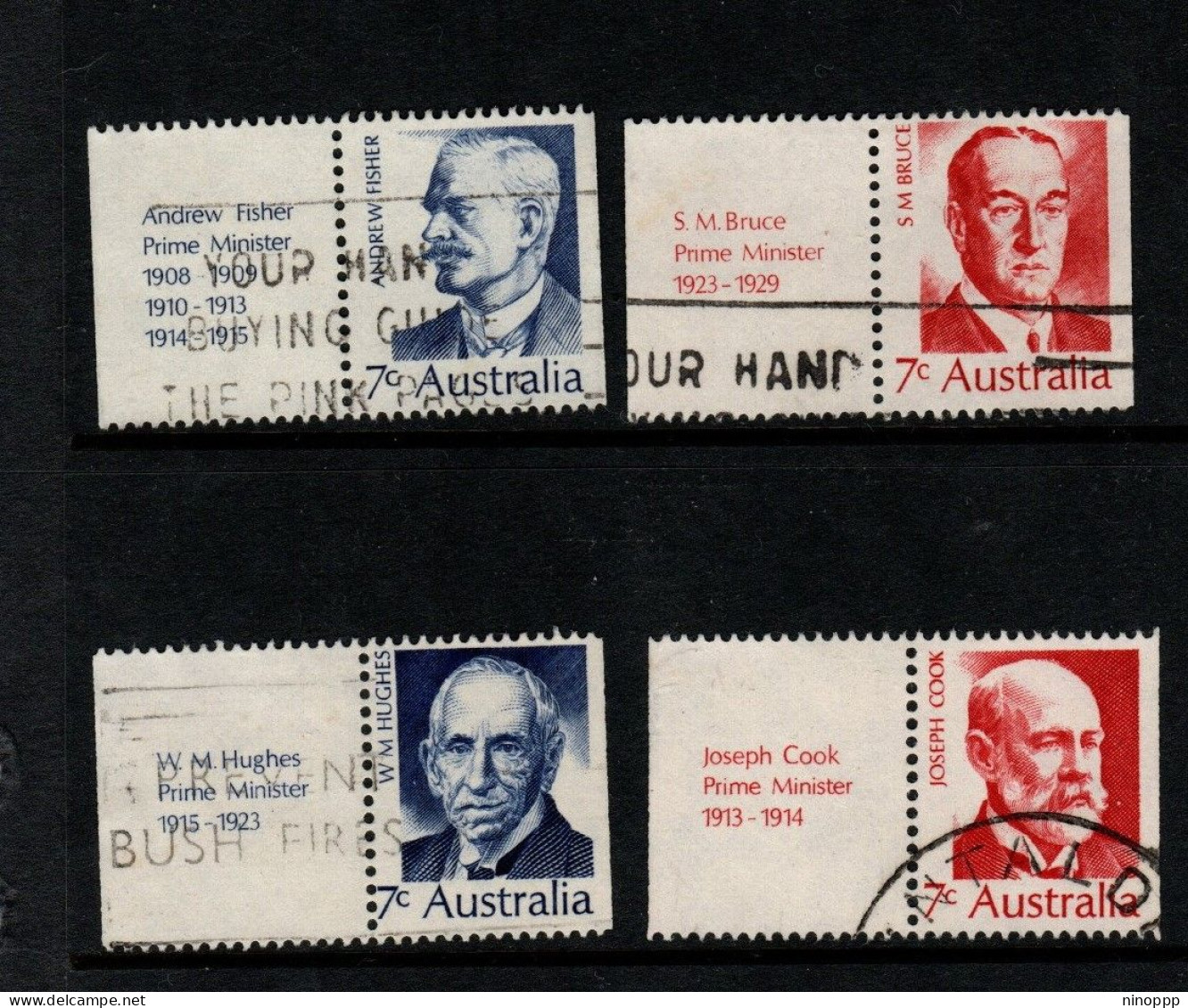 Australia ASC 542-45  1972 Prime Ministers,used Set With Tabs - Gebruikt