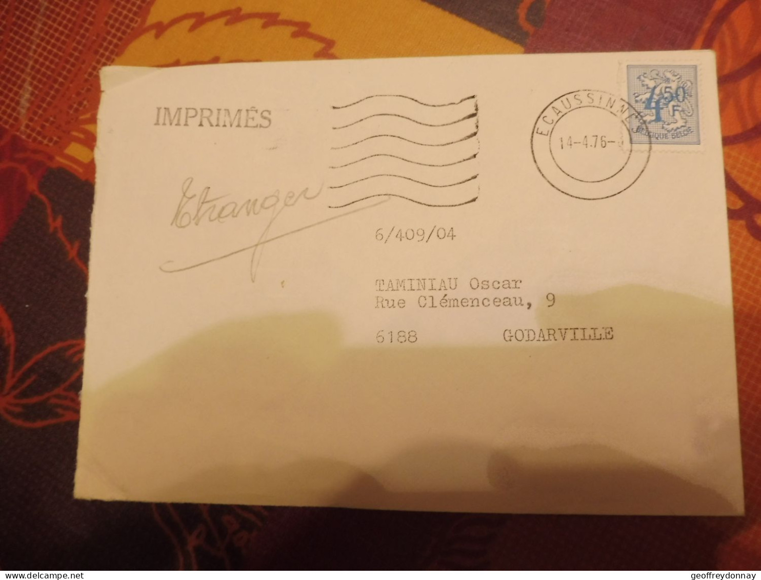 Belgique Belgie  Lettre Brief 1745a  Gestempelt / Oblitéré Ecaussines 1976 - Brieven En Documenten