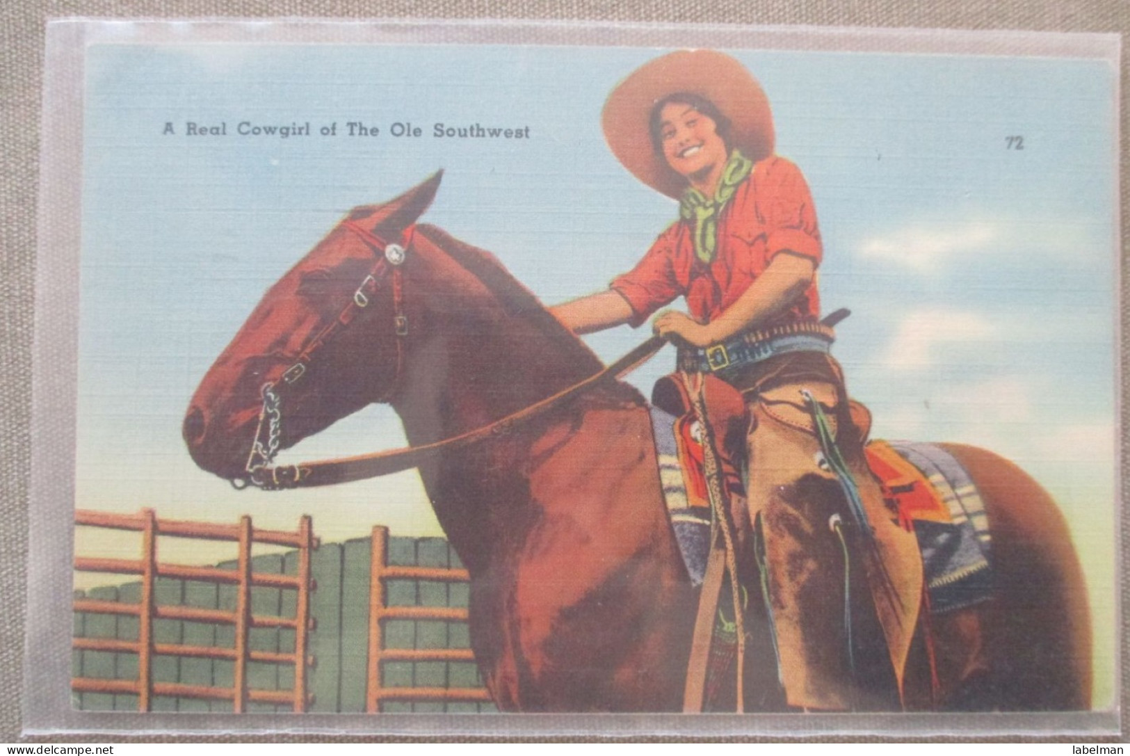 USA FAR WEST COWGIRL COWBOY RANCH CATTLE KARTE CARD POSTCARD CARTOLINA CARTE POSTALE POSTKARTE ANSICHTSKARTE - Long Beach