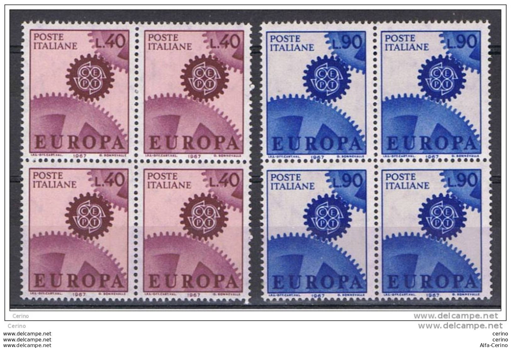 REPUBBLICA:  1967  EUROPA  -  S. CPL. 2  VAL. BL. 4  N. -  SASS. 1038/39 - 1967