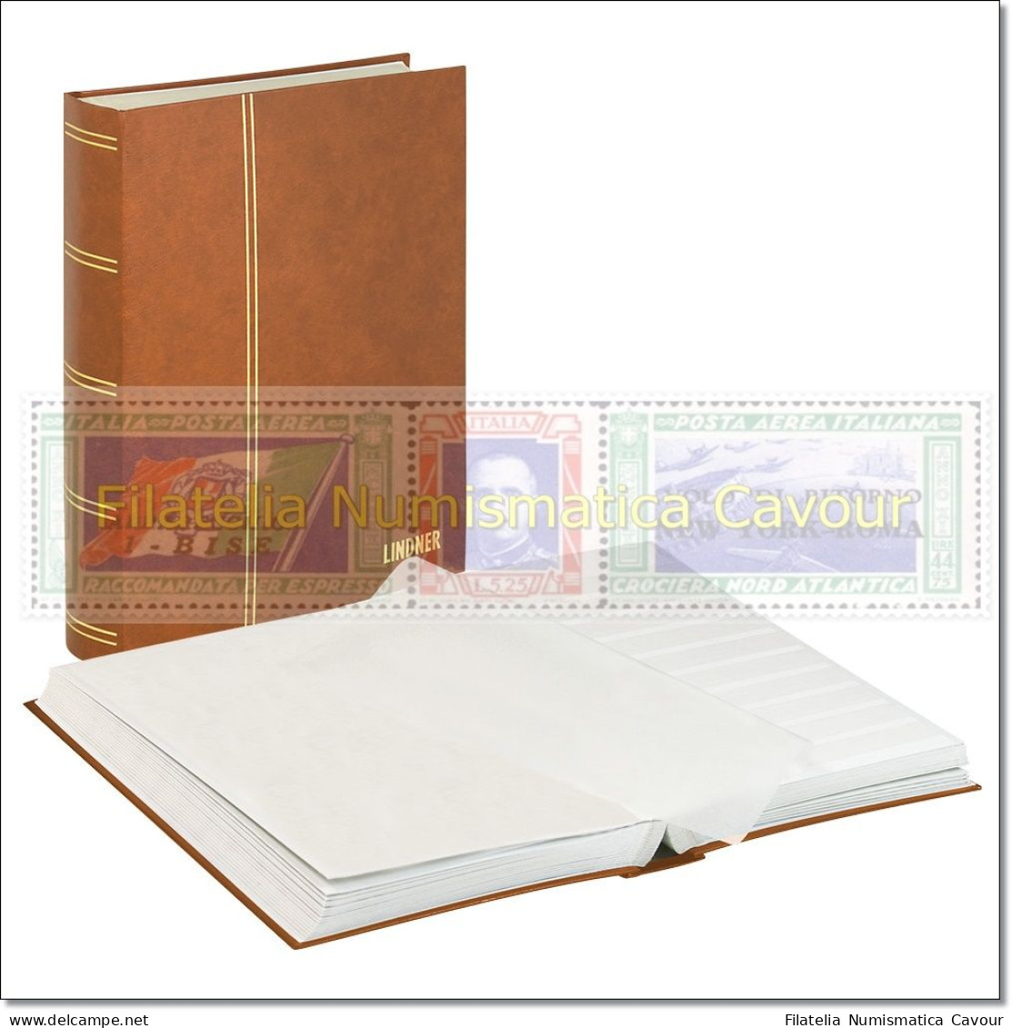 CLASSIFICATORE 30 Pagine FONDO BIANCO COPERTINA IMBOTTITA SIMILPELLE - MARRONE - Large Format, White Pages