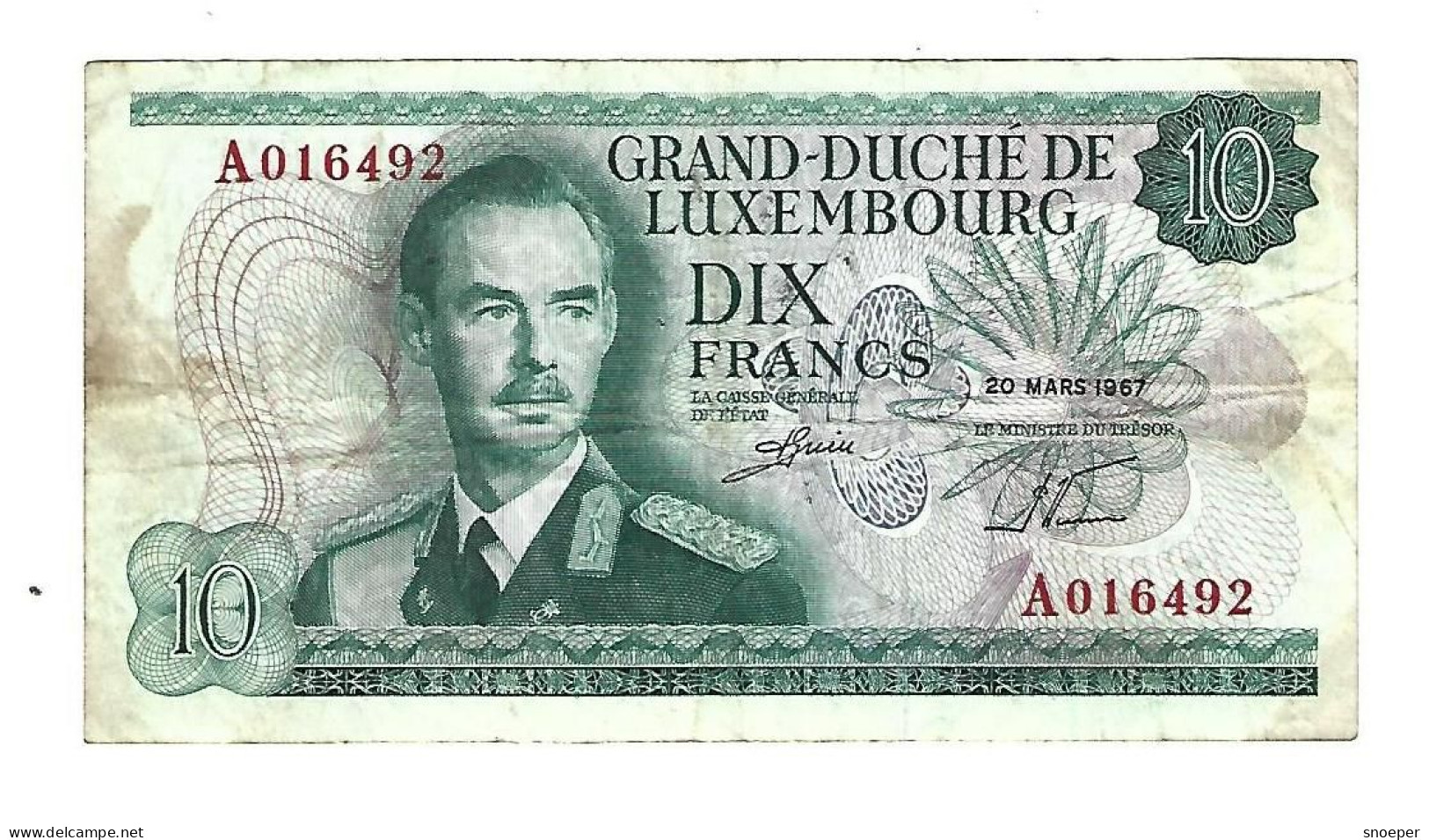 *luxembourg 10 Francs 1967   54 - Luxembourg