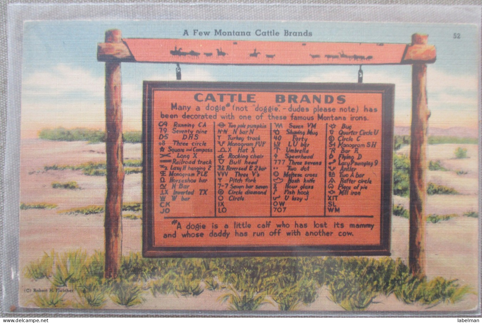 USA FAR WEST WAGON COWBOY MONTANA BRANDS RANCH CATTLE CARD POSTCARD CARTOLINA CARTE POSTALE POSTKARTE ANSICHTSKARTE - Long Beach