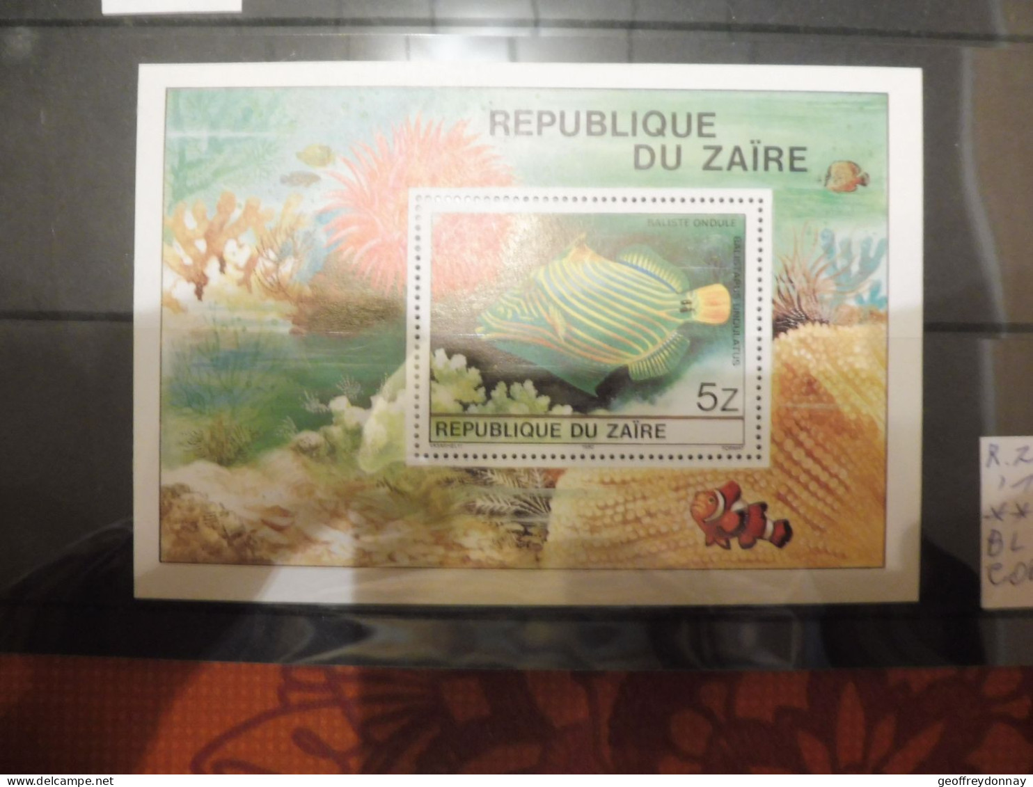 Zaire Bl Bloc Blok 45 Mnh Neuf ** Perfect Parfait ( 1980 ) Poisson Vis Fish - Unused Stamps
