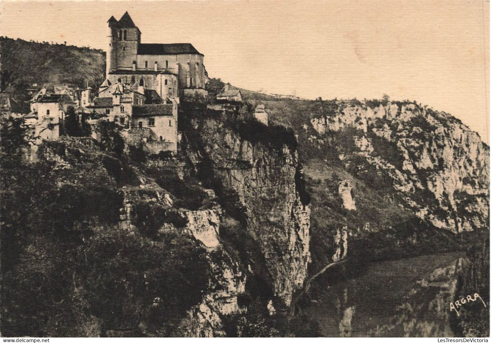 FRANCE - Saint Cirq Lapopie - Vue Sur La Vallée Du Lot - Carte Postale Ancienne - Saint-Cirq-Lapopie