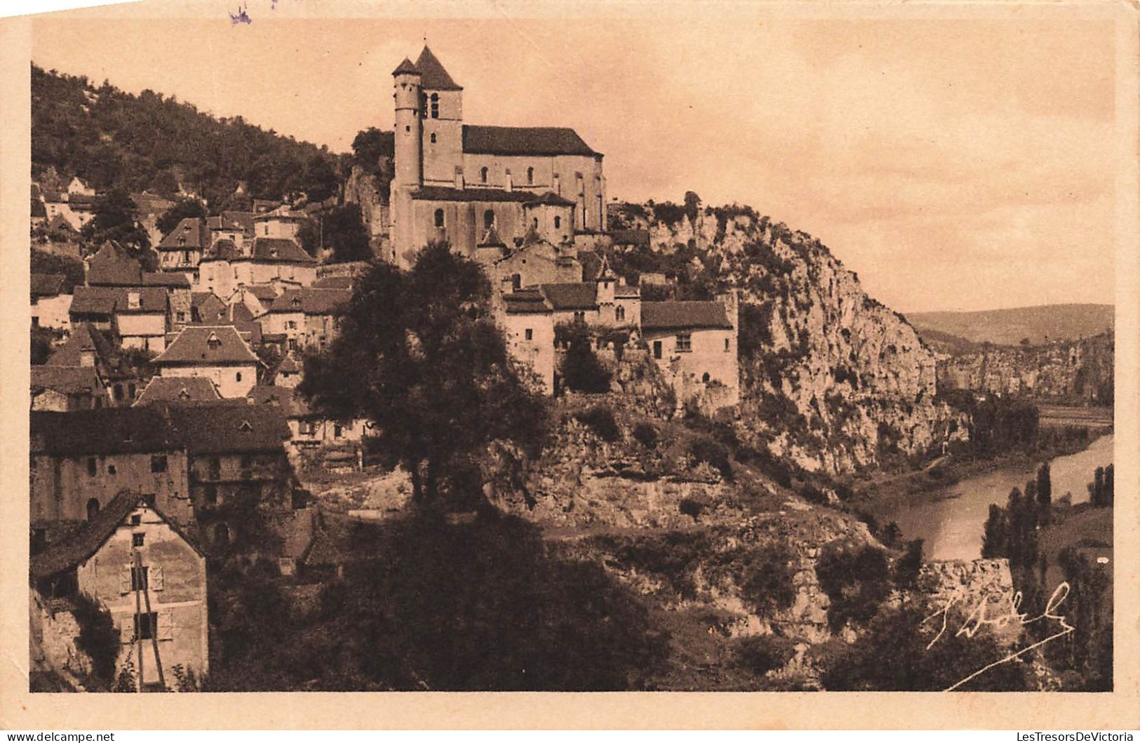 FRANCE - Saint Cirq Lapopie - Vue Générale De La Ville - Carte Postale Ancienne - Saint-Cirq-Lapopie