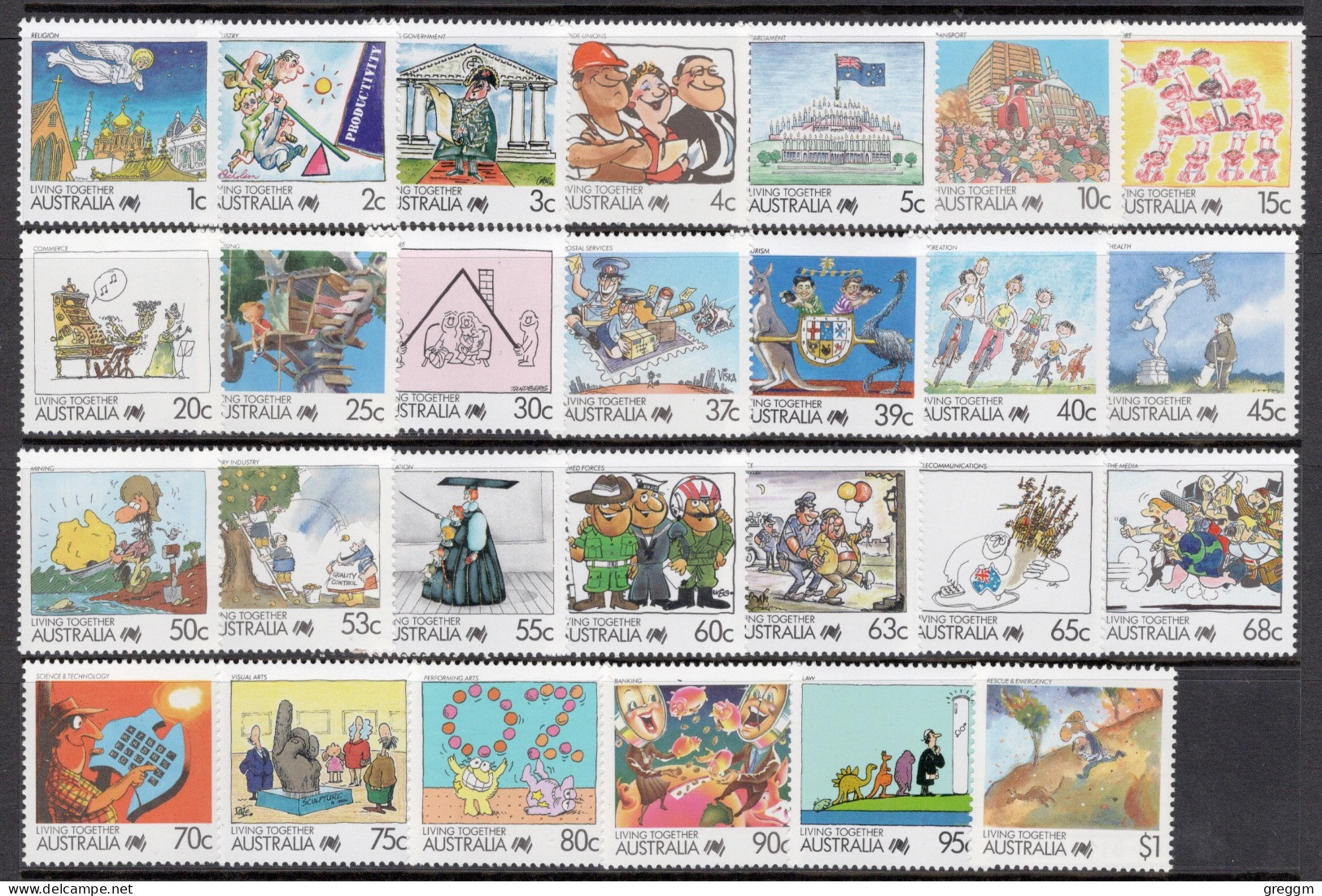 Australia 1988 Set Of Stamps - Living Together - Cartoons In Unmounted Mint - Mint Stamps