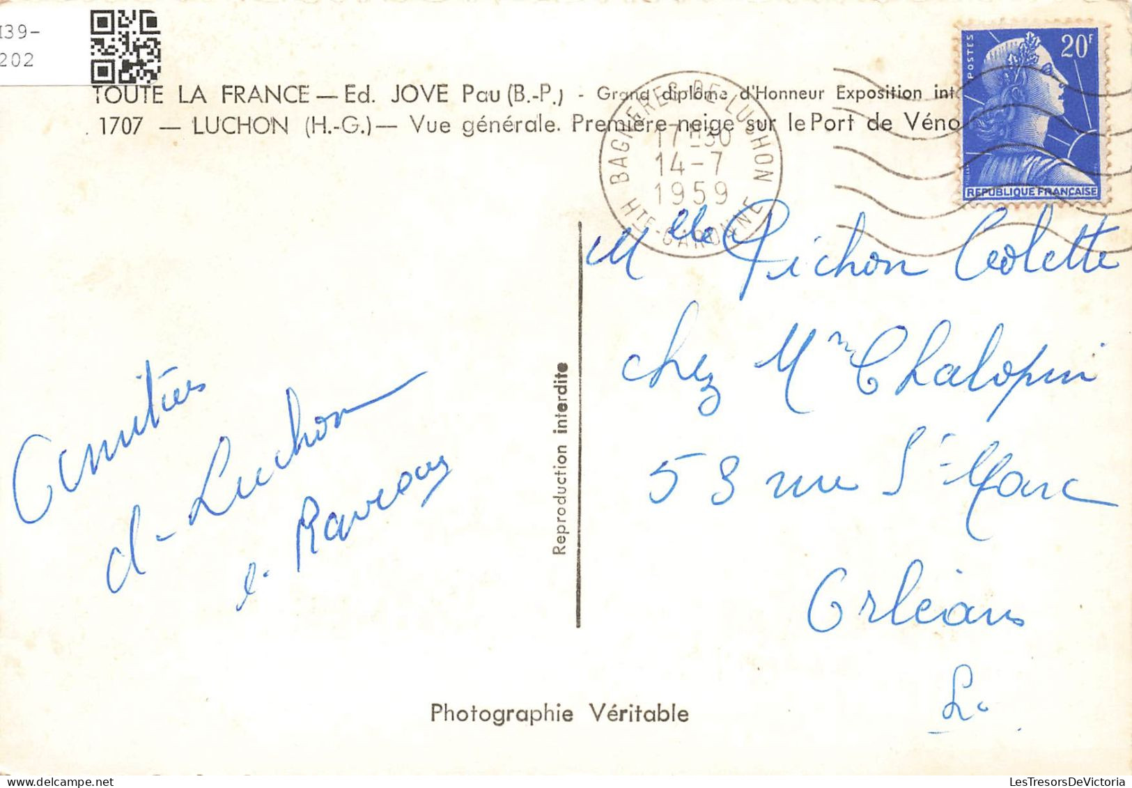 FRANCE - Luchon - Vue Générale De La Ville - Première Beige Syr Le Port De Véno.. - Carte Postale Ancienne - Luchon