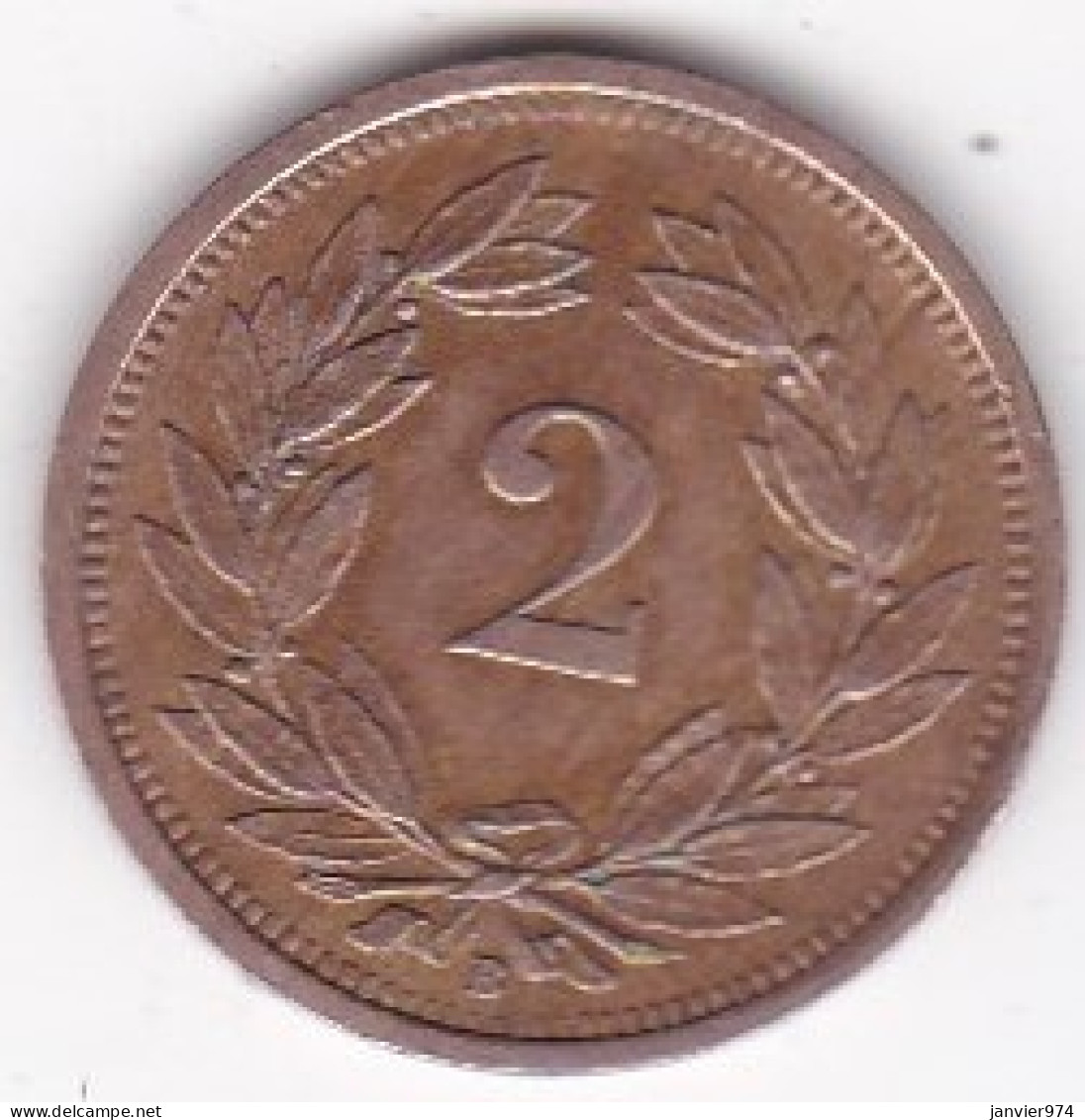 Suisse 2 Rappen 1929 B , En Bronze , KM# 4 - 2 Rappen