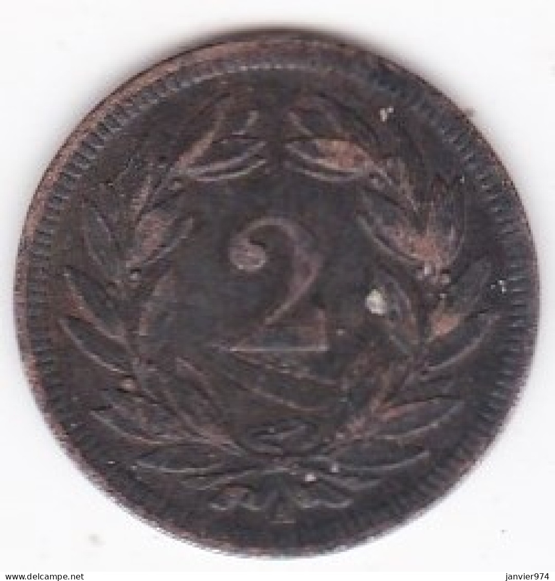 Suisse 2 Rappen 1851 A Paris , En Bronze , KM# 4 - 2 Rappen