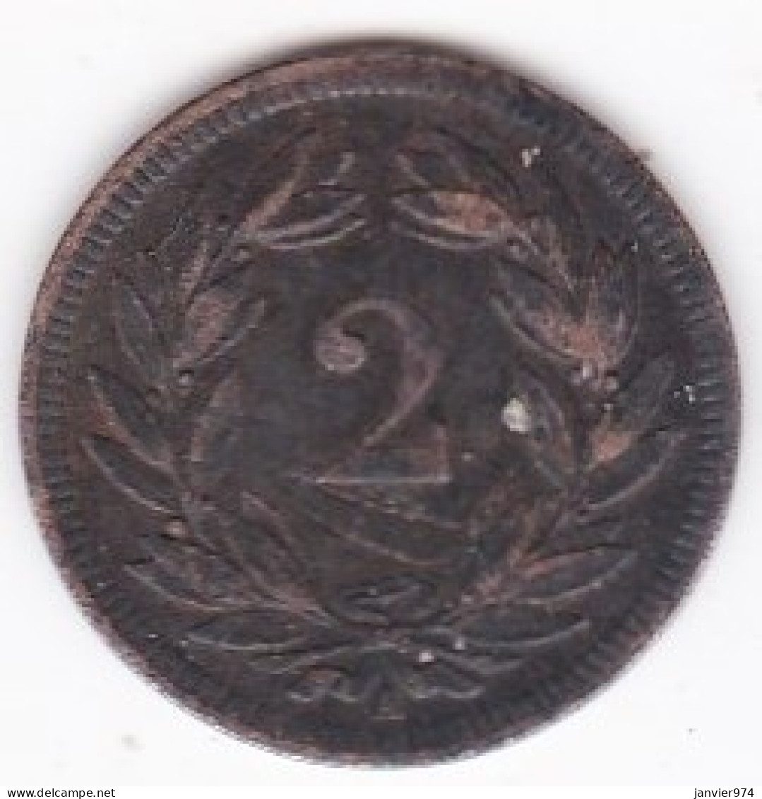 Suisse 2 Rappen 1851 A Paris , En Bronze , KM# 4 - 2 Centimes / Rappen