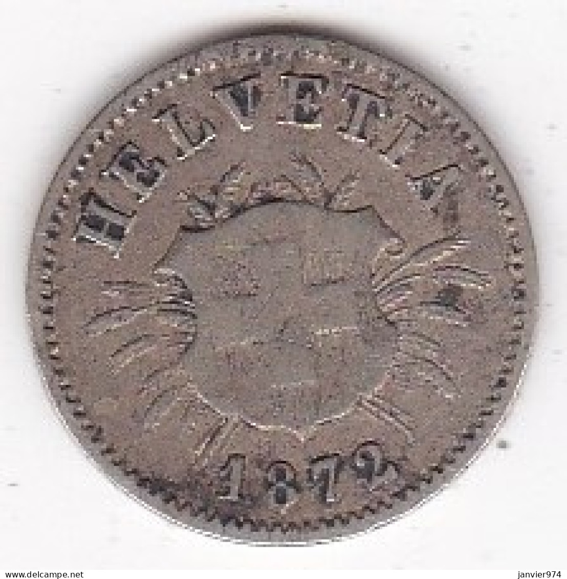 Suisse 5 Rappen 1872 B , En Billon, KM# 5 - 5 Rappen