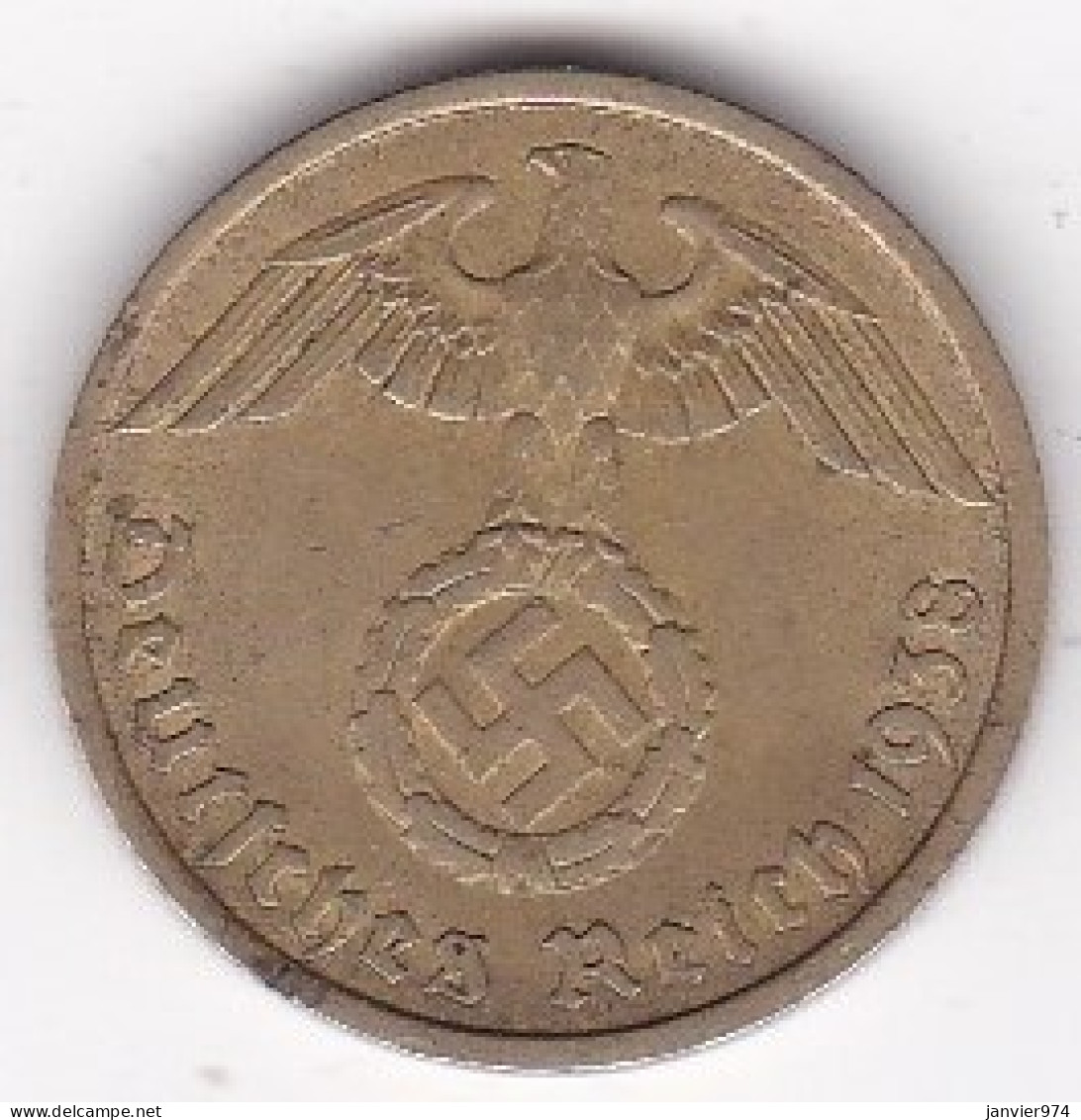 10 Reichspfennig 1938 F STUTGART . Bronze-aluminium - 10 Reichspfennig