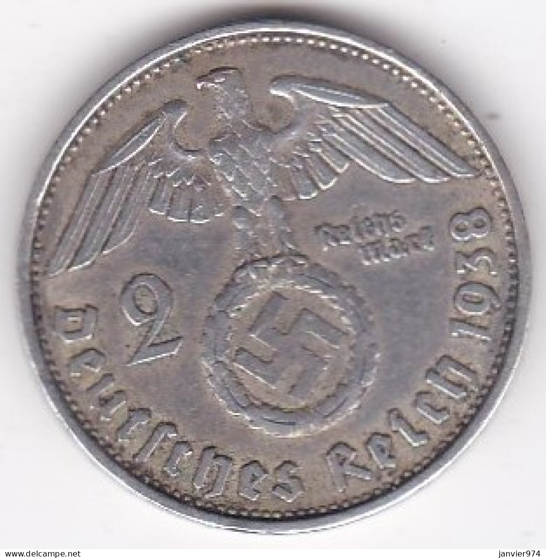 2 Reichsmark 1938 B HANNOVER, Paul Von Hindenburg, En Argent - 2 Reichsmark