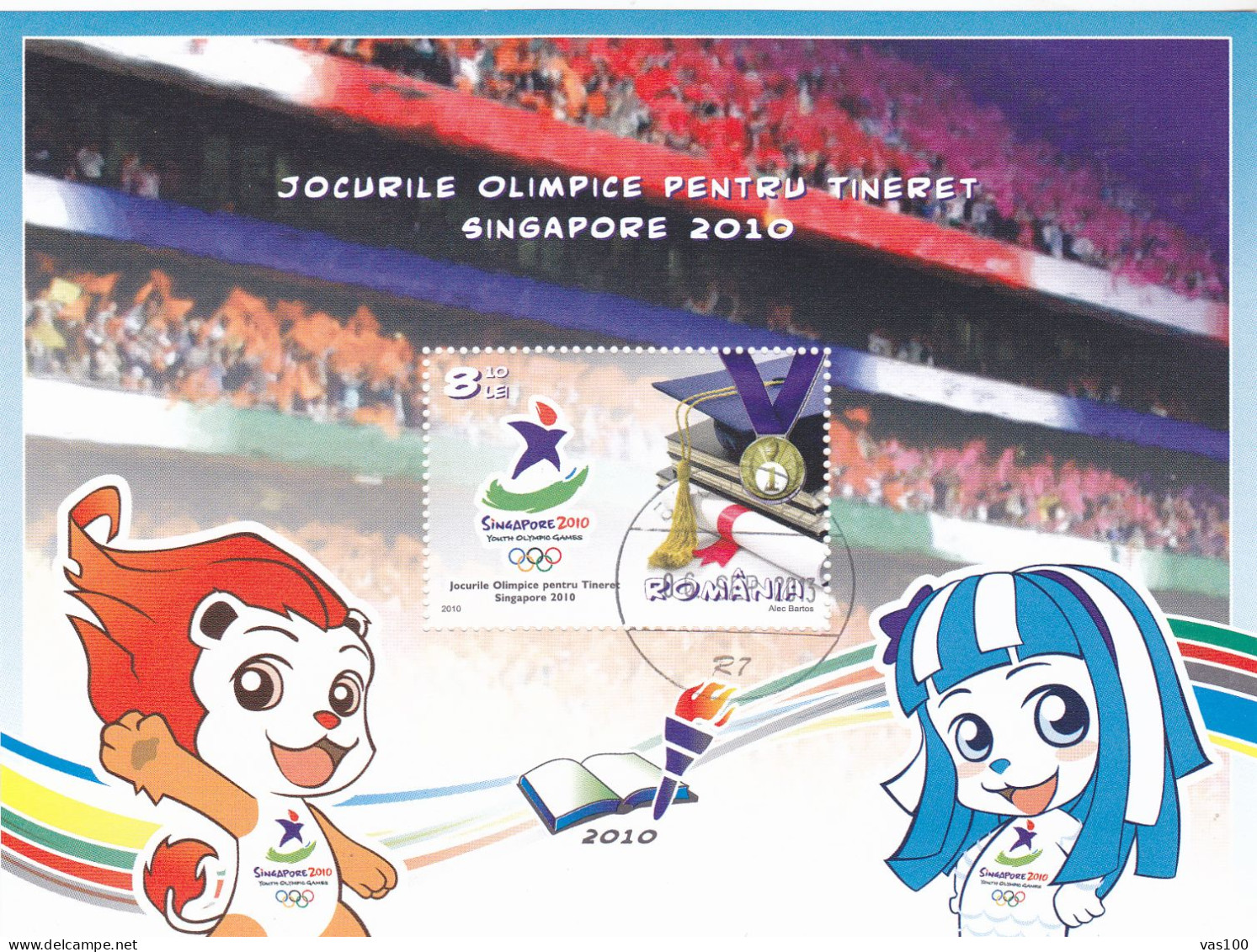 Romania 2010 Youth Olympics Singapore S/s, Used, Sport - Olympic Games - Used Stamps