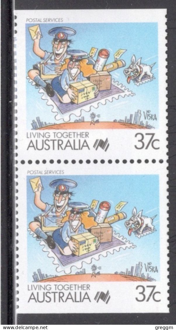 Australia 1988 Pair Of Coil Stamps - Living Together - Cartoons In Unmounted Mint - Ongebruikt