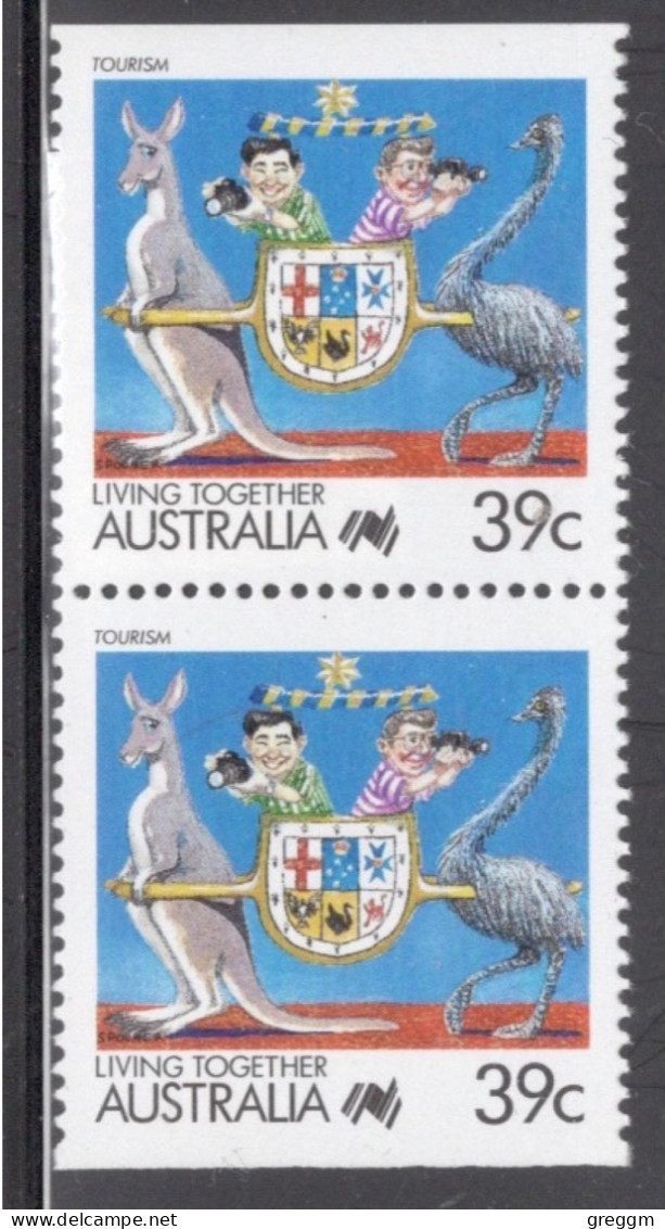 Australia 1988 Pair Of Coil Stamps - Living Together - Cartoons In Unmounted Mint - Ongebruikt